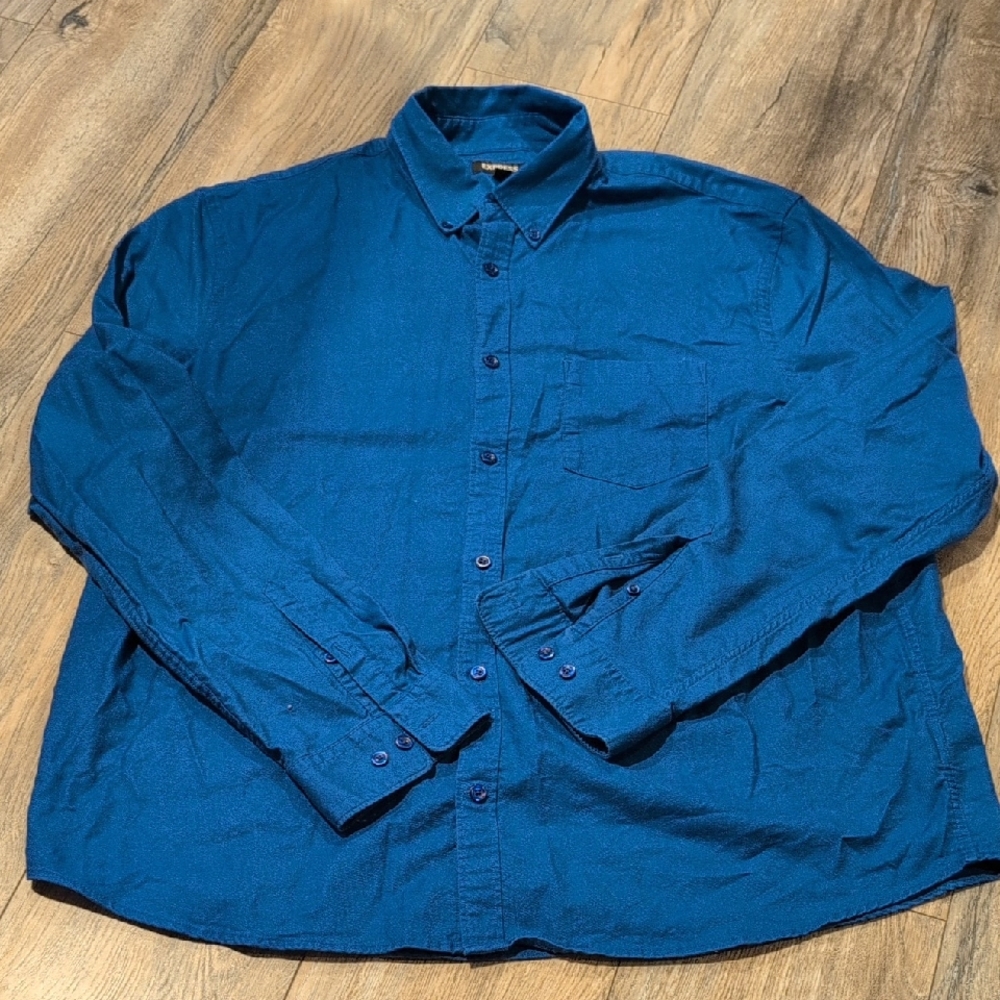 Express Men's Deep Blue Casual Button Down Shirt